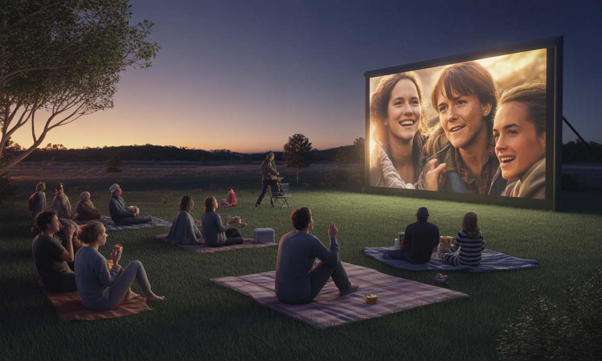 découvrez l'expérience unique d'une projection en plein air d'un téléfilm d'aventure, entre immersion sous les étoiles et émotions partagées.